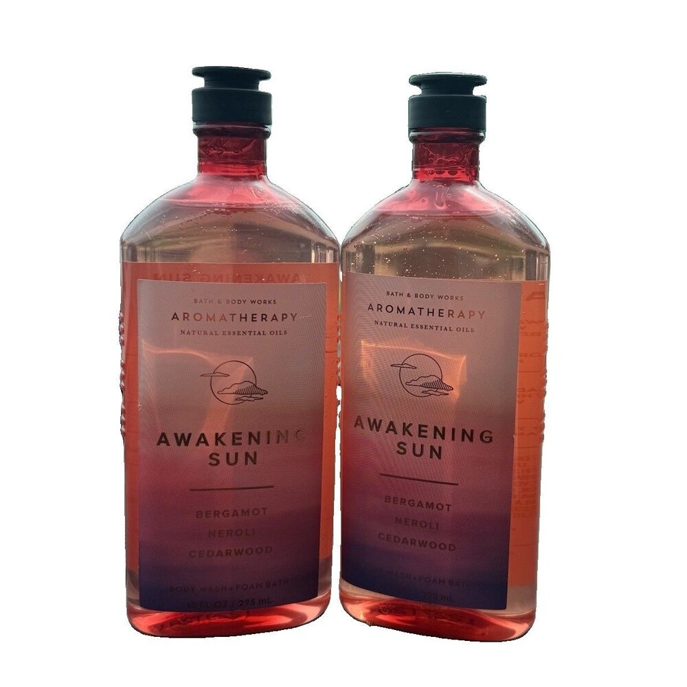New Bath & Body Works Aromatherapy Awakening Sun Body Wash Foam Bath 10oz Bundle